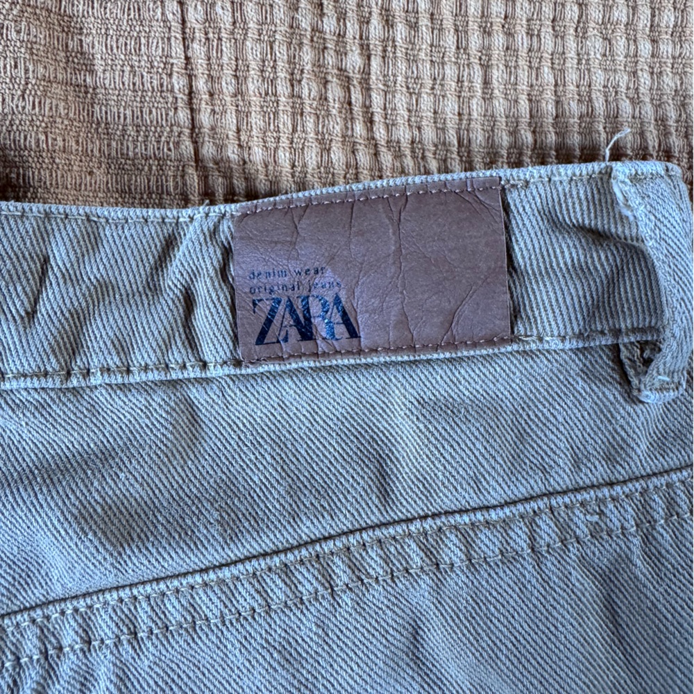 Zara Tan High-Waisted Barrel Pants - 4 - Picture 8 of 8
